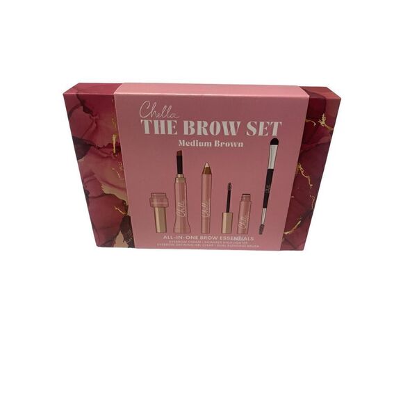 CHELLA The Brow Set, Eyebrow Cream 4 Piece Kit - Medium Brown New - Picture 1 of 2